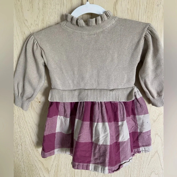 GAP Toddler 2-in-1 Sweater Dress Plaid 12-18 Months - Picture 2 of 7